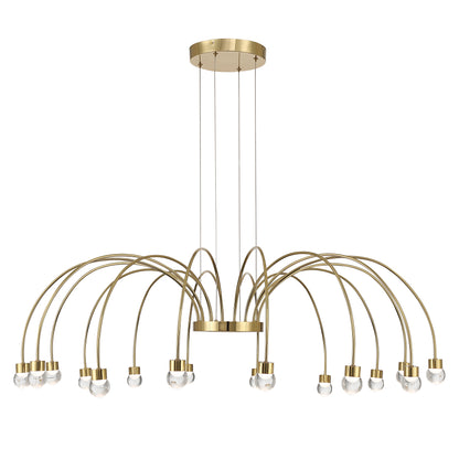 Vario Integrated LED 16 light Chandelier in Titanium Gold with Globe diffusers - - Golden Lighting