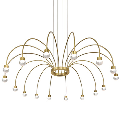 Vario Integrated LED 16 light Chandelier in Titanium Gold with Globe diffusers - - Golden Lighting