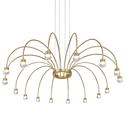 Vario Integrated LED 16 light Chandelier in Titanium Gold with Globe diffusers - - Golden Lighting