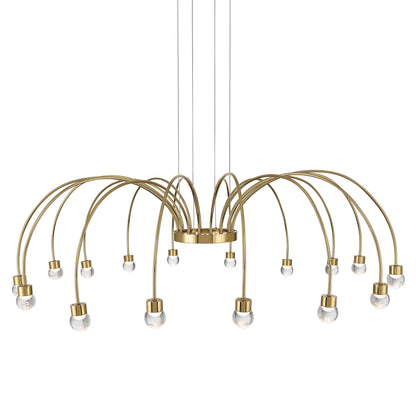 Vario Integrated LED 16 light Chandelier in Titanium Gold with Globe diffusers - - Golden Lighting