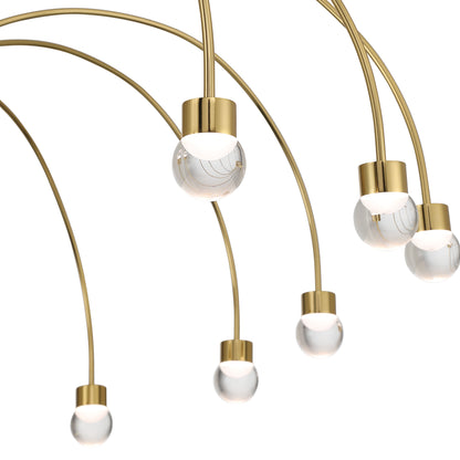 Vario Integrated LED 16 light Chandelier in Titanium Gold with Globe diffusers - - Golden Lighting