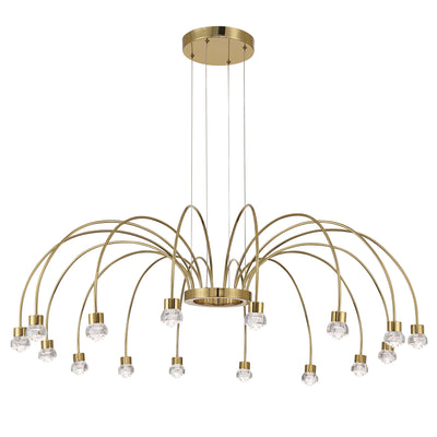Vario Integrated LED 16 light Chandelier in Titanium Gold with Rose diffusers - - Golden Lighting
