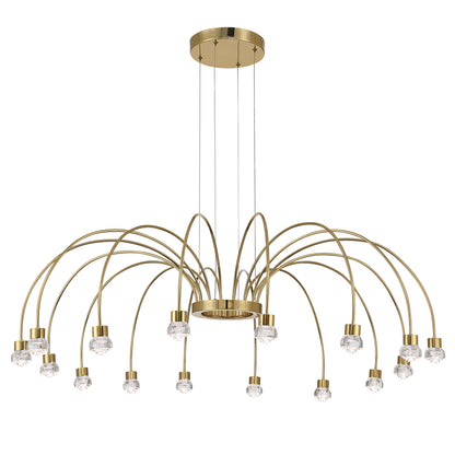 Vario Integrated LED 16 light Chandelier in Titanium Gold with Rose diffusers - - Golden Lighting