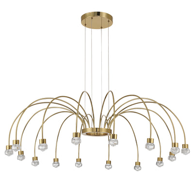 Vario Integrated LED 16 light Chandelier in Titanium Gold with Rose diffusers - - Golden Lighting