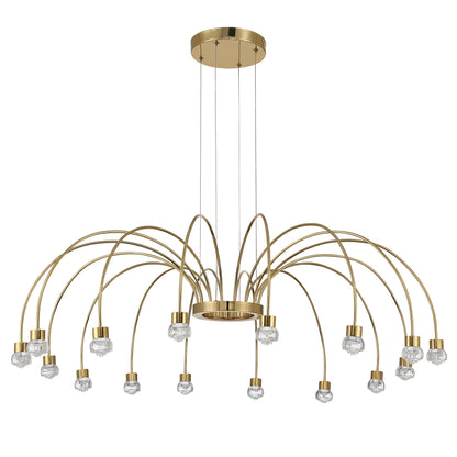Vario Integrated LED 16 light Chandelier in Titanium Gold with Rose diffusers - - Golden Lighting
