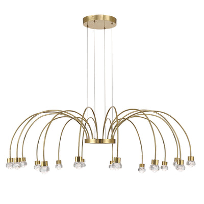 Vario Integrated LED 16 light Chandelier in Titanium Gold with Rose diffusers - - Golden Lighting
