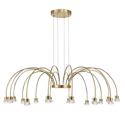 Vario Integrated LED 16 light Chandelier in Titanium Gold with Rose diffusers - - Golden Lighting