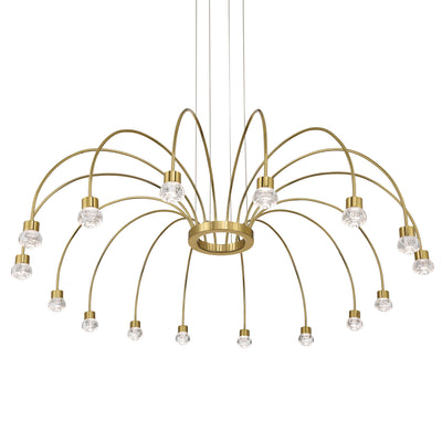 Vario Integrated LED 16 light Chandelier in Titanium Gold with Rose diffusers - - Golden Lighting