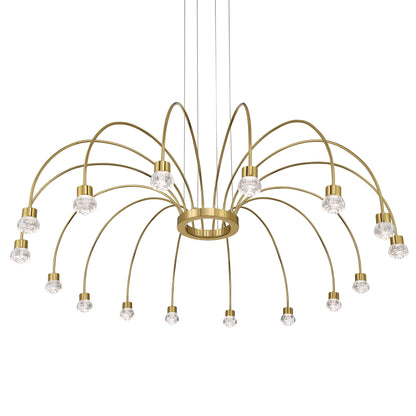 Vario Integrated LED 16 light Chandelier in Titanium Gold with Rose diffusers - - Golden Lighting
