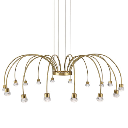 Vario Integrated LED 16 light Chandelier in Titanium Gold with Rose diffusers - - Golden Lighting