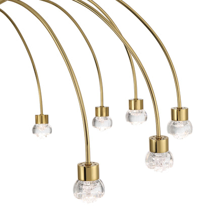 Vario Integrated LED 16 light Chandelier in Titanium Gold with Rose diffusers - - Golden Lighting