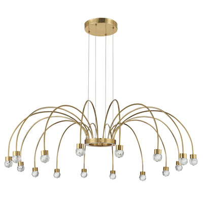 Vario Integrated LED 16 light Chandelier in Titanium Gold with Crystal diffusers - - Golden Lighting
