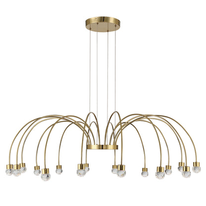 Vario Integrated LED 16 light Chandelier in Titanium Gold with Crystal diffusers - - Golden Lighting