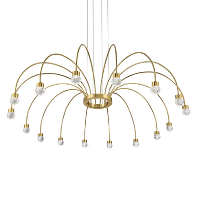 Vario Integrated LED 16 light Chandelier in Titanium Gold with Crystal diffusers - - Golden Lighting