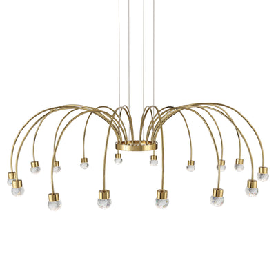 Vario Integrated LED 16 light Chandelier in Titanium Gold with Crystal diffusers - - Golden Lighting