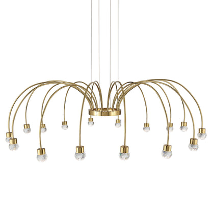 Vario Integrated LED 16 light Chandelier in Titanium Gold with Crystal diffusers - - Golden Lighting