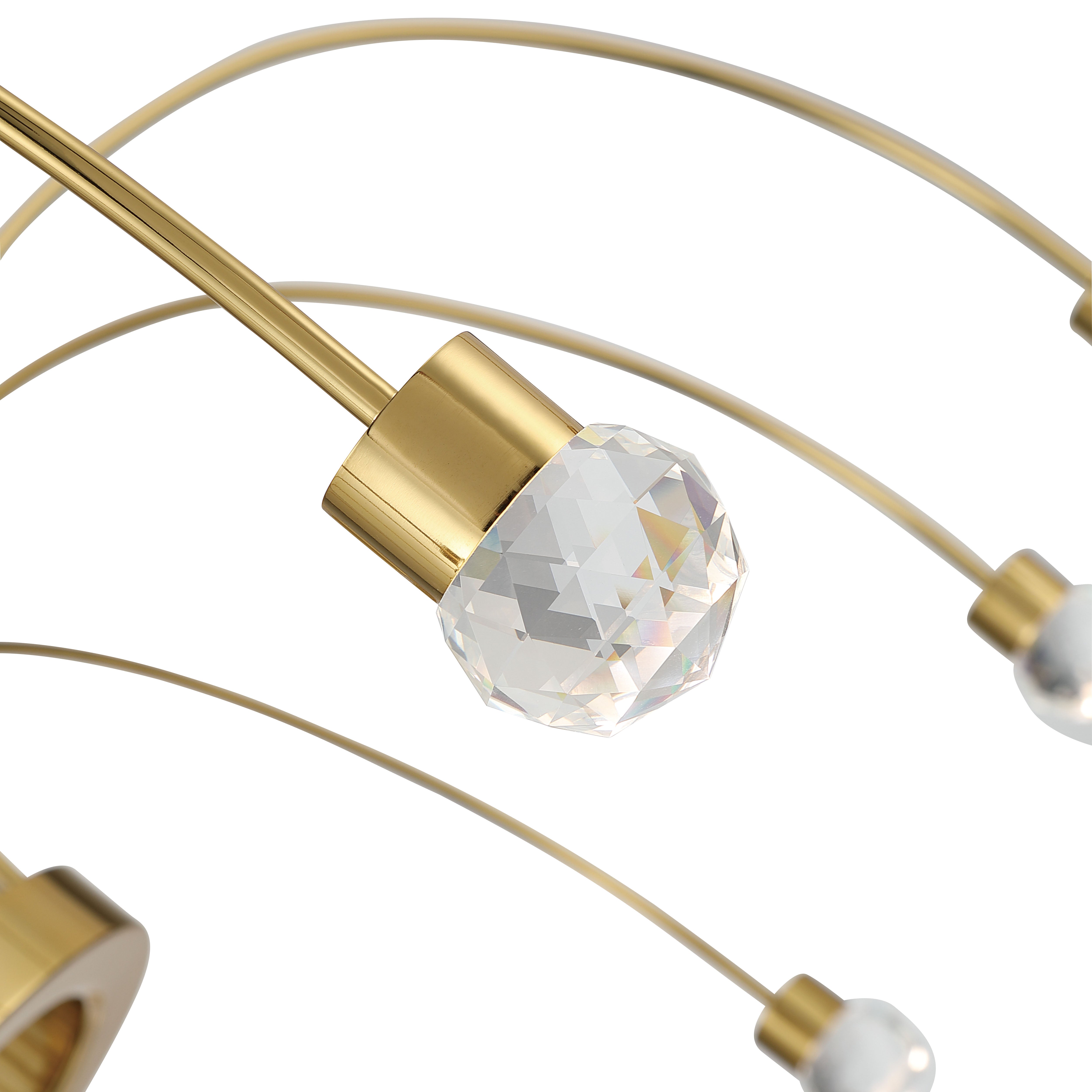 Vario Integrated LED 16 light Chandelier in Titanium Gold with Crystal diffusers - - Golden Lighting