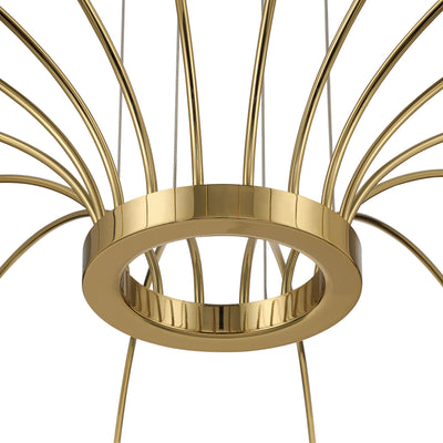 Vario Integrated LED 12 light Chandelier in Titanium Gold with Crystal diffusers - - Golden Lighting