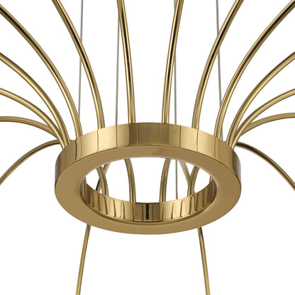 Vario Integrated LED 12 light Chandelier in Titanium Gold with Crystal diffusers - - Golden Lighting