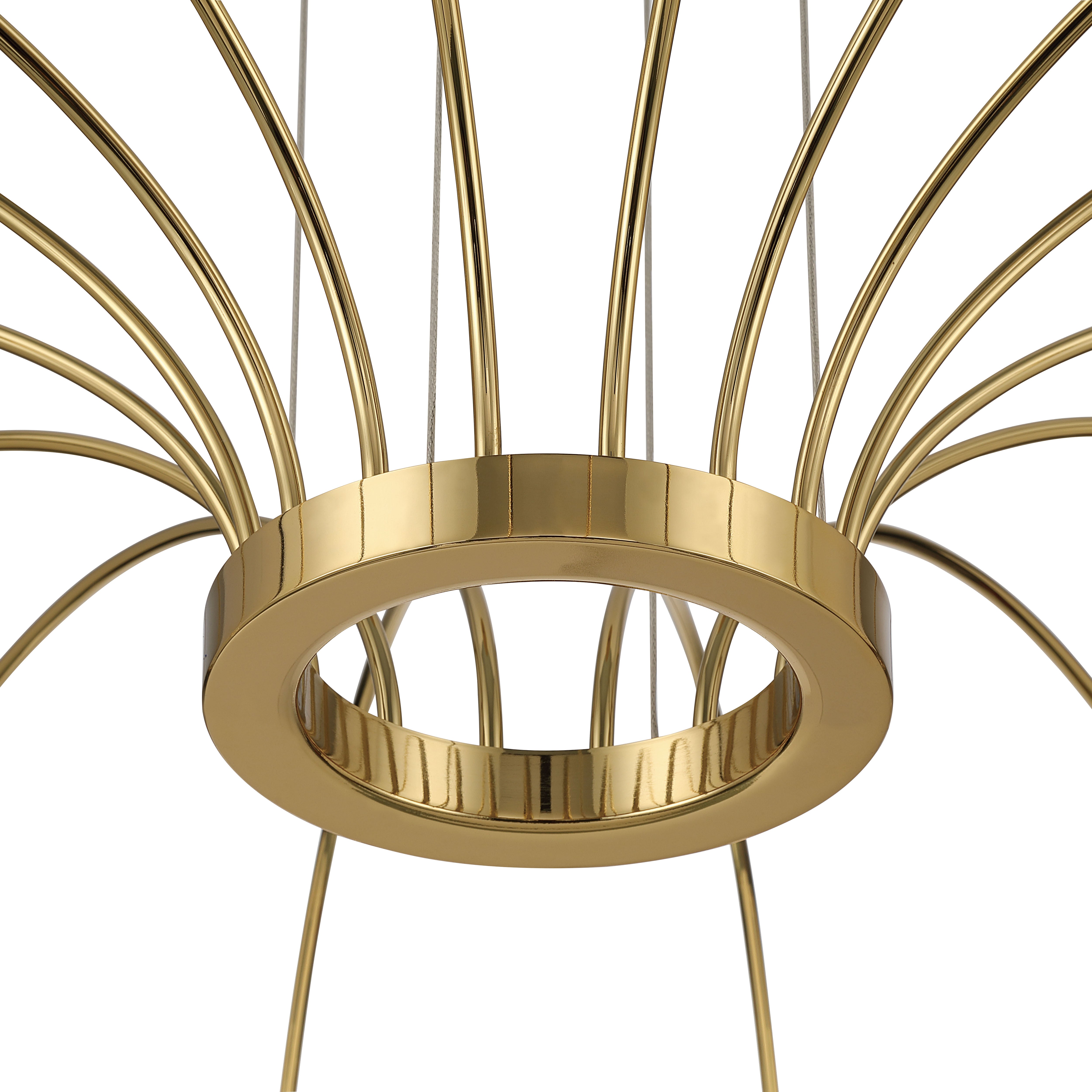 Vario Integrated LED 12 light Chandelier in Titanium Gold with Crystal diffusers - - Golden Lighting