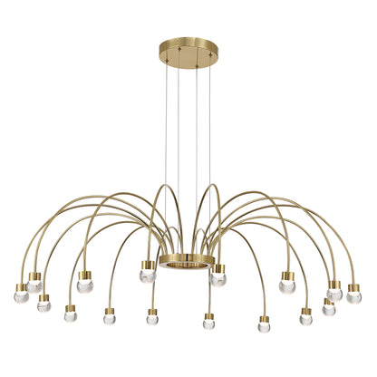Yep by Golden Lighting Vario Integrated LED 16 light Chandelier in Titanium Gold with Globe diffusers - - Golden Lighting