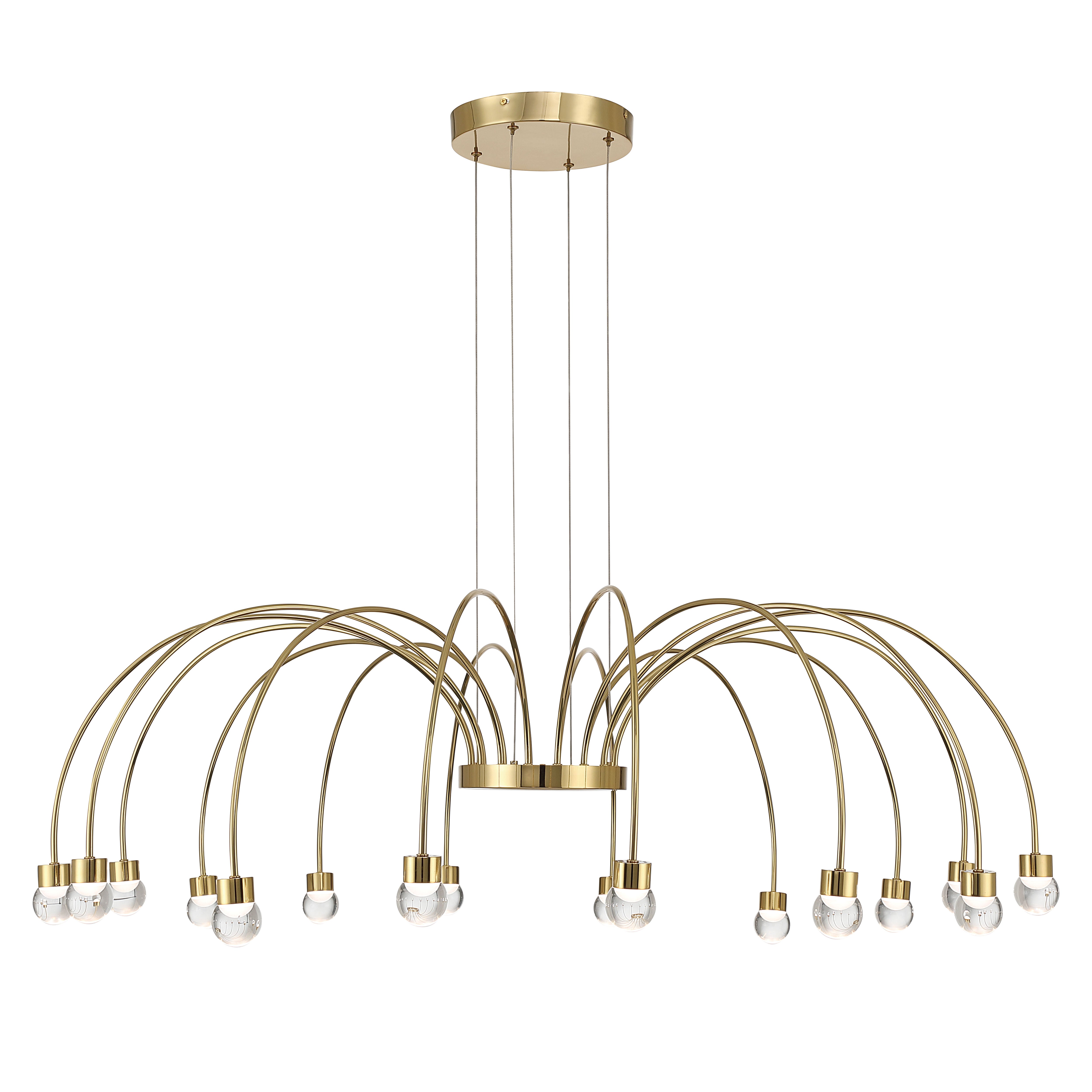 Yep by Golden Lighting Vario Integrated LED 16 light Chandelier in Titanium Gold with Globe diffusers - Default Title - Golden Lighting