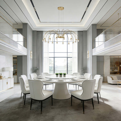 Yep by Golden Lighting Vario Integrated LED 16 light Chandelier in Titanium Gold with Globe diffusers - - Golden Lighting