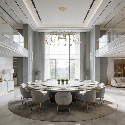 Yep by Golden Lighting Vario Integrated LED 16 light Chandelier in Titanium Gold with Rose diffusers - - Golden Lighting