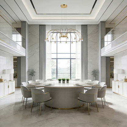 Yep by Golden Lighting Vario Integrated LED 16 light Chandelier in Titanium Gold with Crystal diffusers - - Golden Lighting