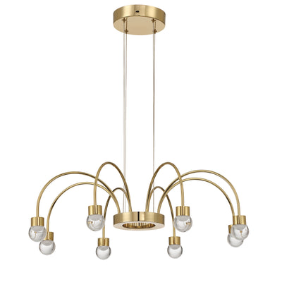 Vario Integrated LED 8 light Chandelier in Titanium Gold with Globe diffusers - - Golden Lighting