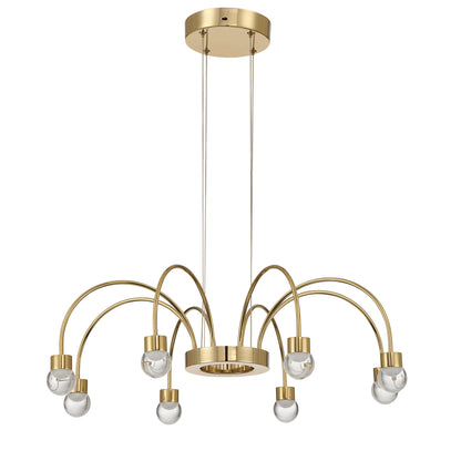 Vario Integrated LED 8 light Chandelier in Titanium Gold with Globe diffusers - - Golden Lighting