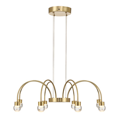 Vario Integrated LED 8 light Chandelier in Titanium Gold with Globe diffusers - - Golden Lighting