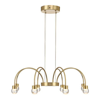 Vario Integrated LED 8 light Chandelier in Titanium Gold with Globe diffusers - - Golden Lighting