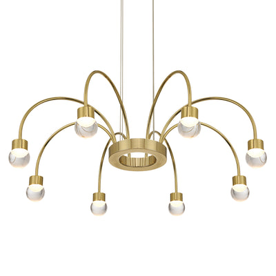Vario Integrated LED 8 light Chandelier in Titanium Gold with Globe diffusers - - Golden Lighting