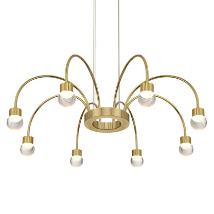 Vario Integrated LED 8 light Chandelier in Titanium Gold with Globe diffusers - - Golden Lighting