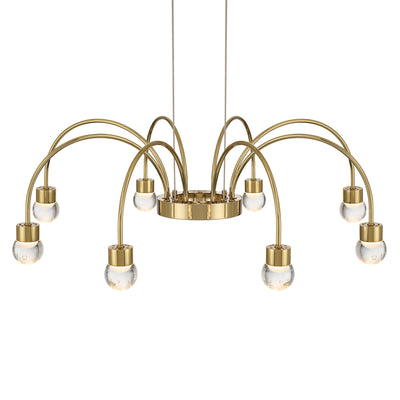 Vario Integrated LED 8 light Chandelier in Titanium Gold with Globe diffusers - - Golden Lighting