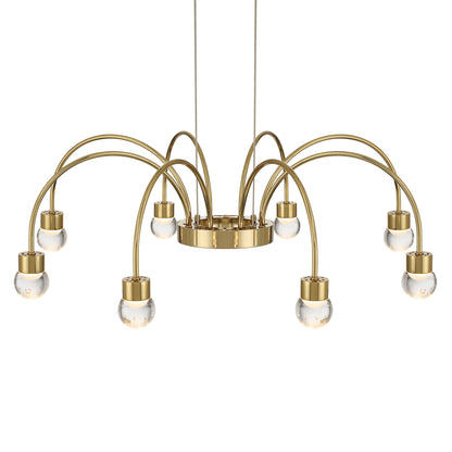 Vario Integrated LED 8 light Chandelier in Titanium Gold with Globe diffusers - - Golden Lighting