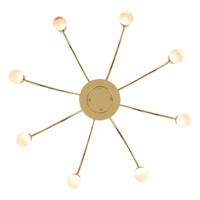 Vario Integrated LED 8 light Chandelier in Titanium Gold with Globe diffusers - - Golden Lighting