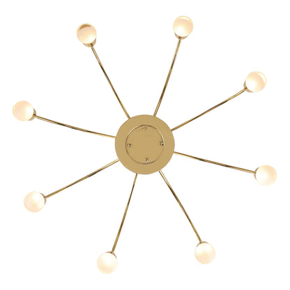 Vario Integrated LED 8 light Chandelier in Titanium Gold with Globe diffusers - - Golden Lighting