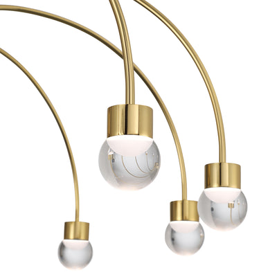 Vario Integrated LED 8 light Chandelier in Titanium Gold with Globe diffusers - - Golden Lighting