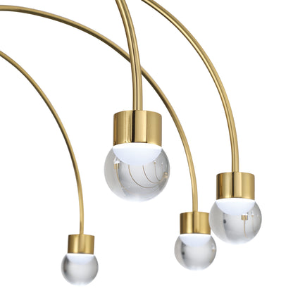 Vario Integrated LED 8 light Chandelier in Titanium Gold with Globe diffusers - - Golden Lighting