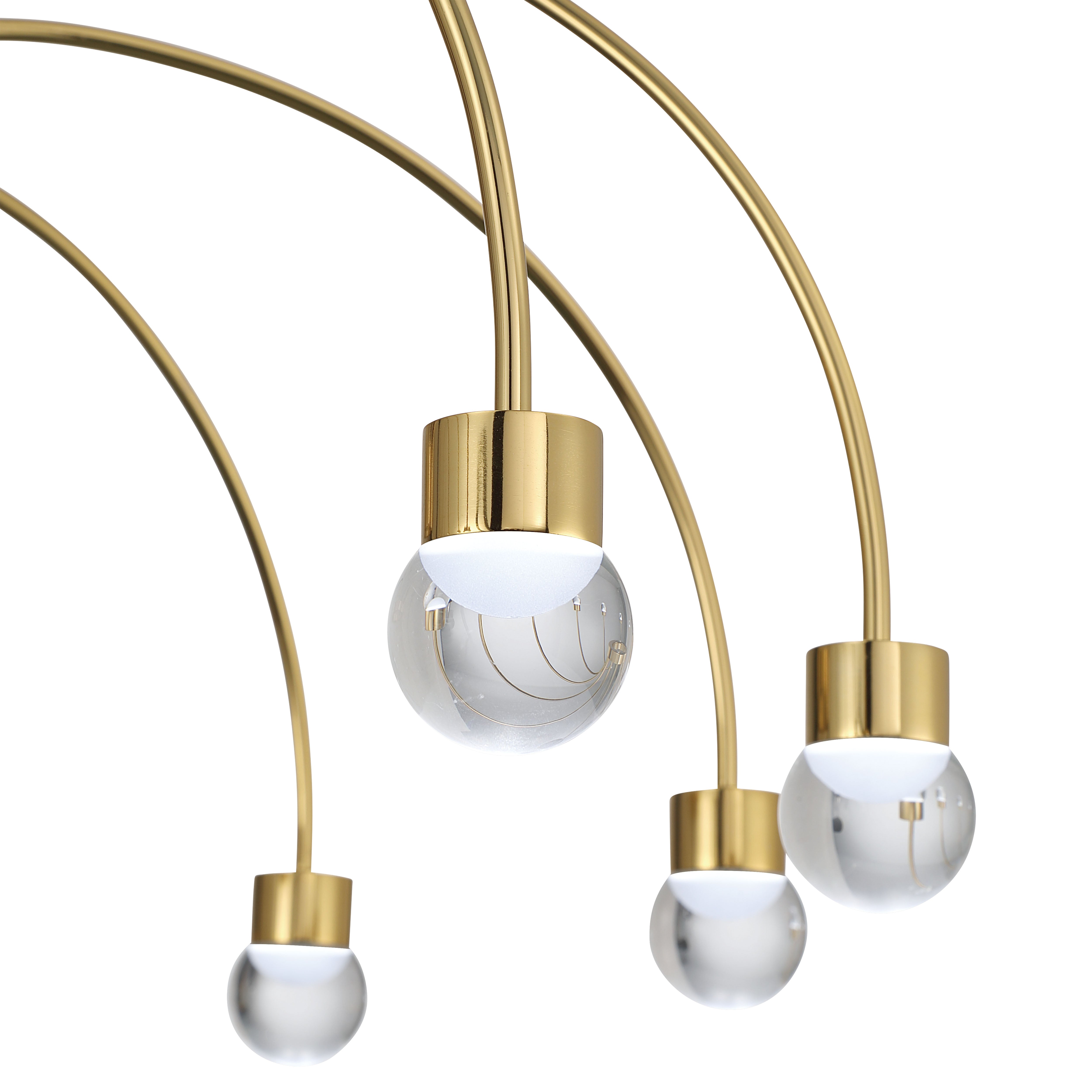 Vario Integrated LED 8 light Chandelier in Titanium Gold with Globe diffusers - - Golden Lighting