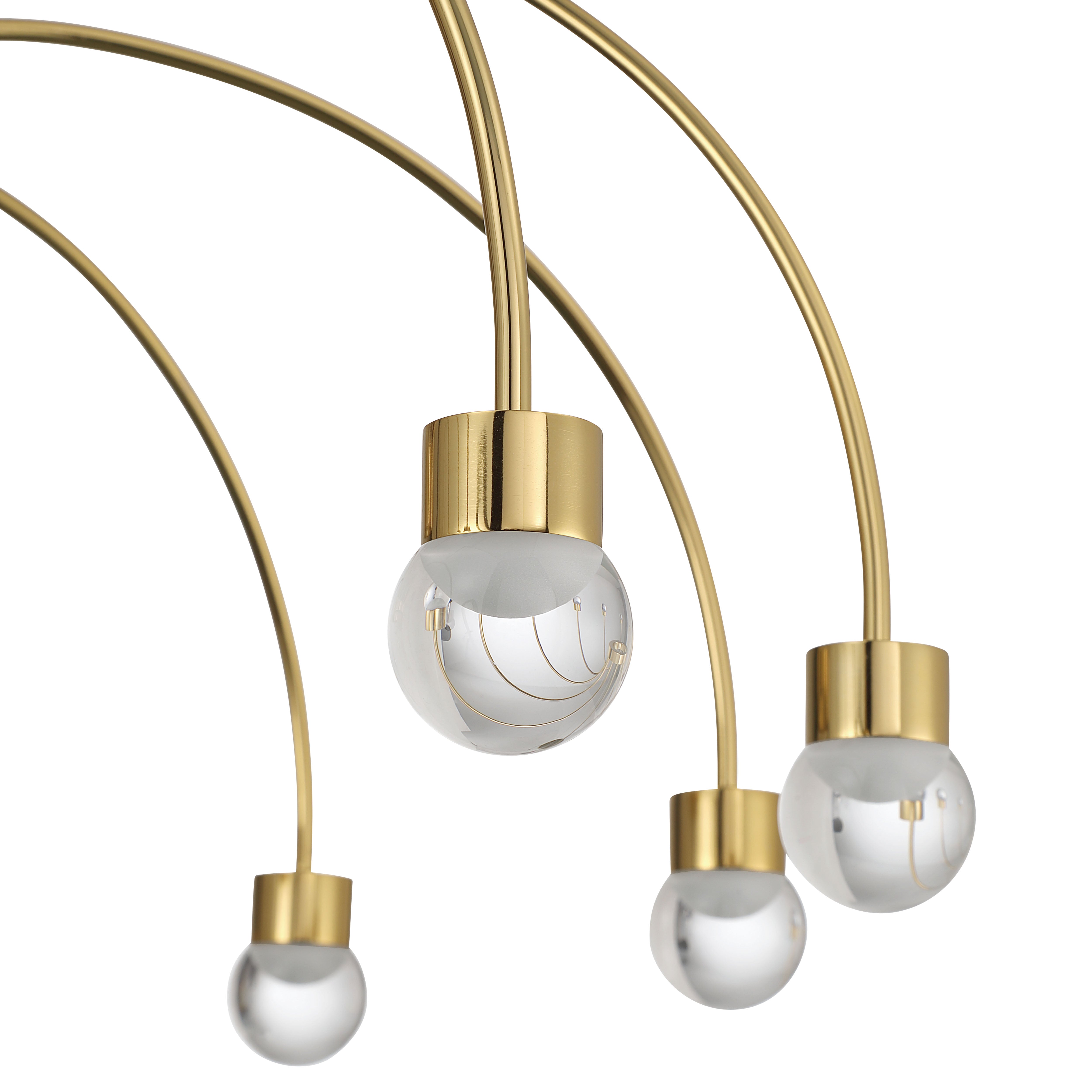 Vario Integrated LED 8 light Chandelier in Titanium Gold with Globe diffusers - - Golden Lighting