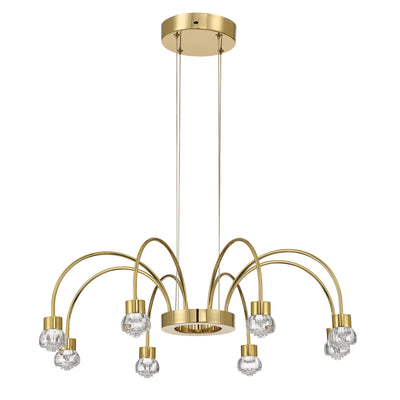 Vario Integrated LED 8 light Chandelier in Titanium Gold with Rose diffusers - - Golden Lighting