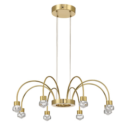 Vario Integrated LED 8 light Chandelier in Titanium Gold with Rose diffusers - - Golden Lighting