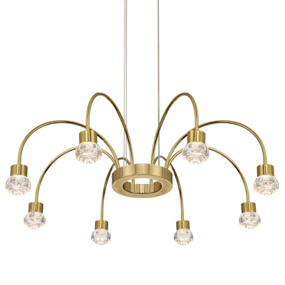 Vario Integrated LED 8 light Chandelier in Titanium Gold with Rose diffusers - - Golden Lighting