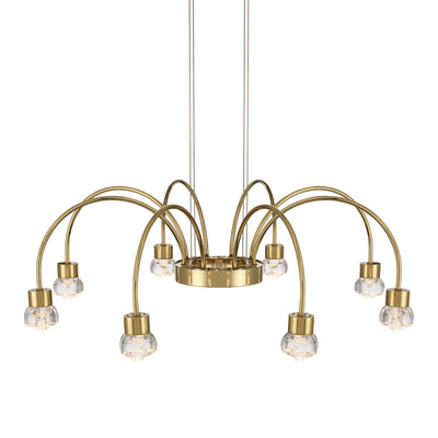 Vario Integrated LED 8 light Chandelier in Titanium Gold with Rose diffusers - - Golden Lighting