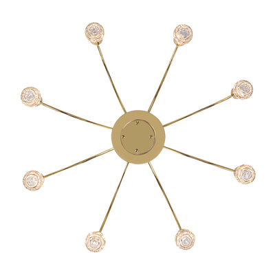 Vario Integrated LED 8 light Chandelier in Titanium Gold with Rose diffusers - - Golden Lighting