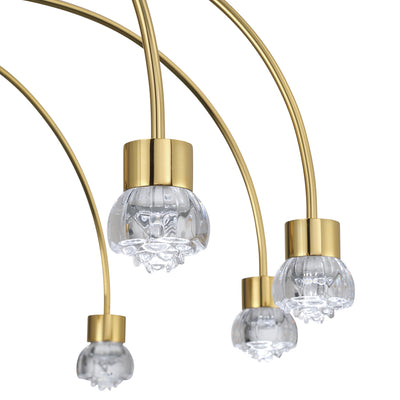 Vario Integrated LED 8 light Chandelier in Titanium Gold with Rose diffusers - - Golden Lighting