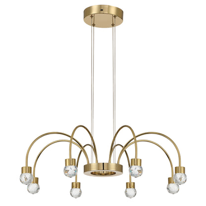 Vario Integrated LED 8 light Chandelier in Titanium Gold with Crystal diffusers - - Golden Lighting